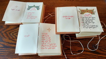 Orthodox Prayers - three handwritten books by Levan Chaganava